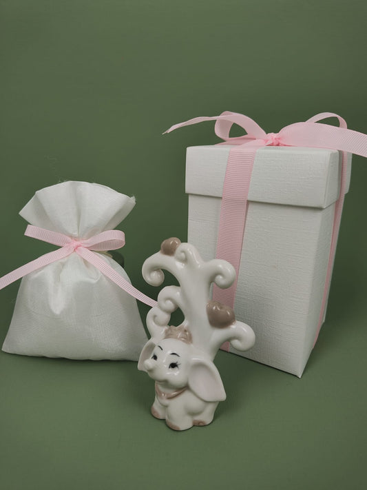 Set 12 elefante king rosa con albero completa di confezionamento (€ 4,00 cad.)