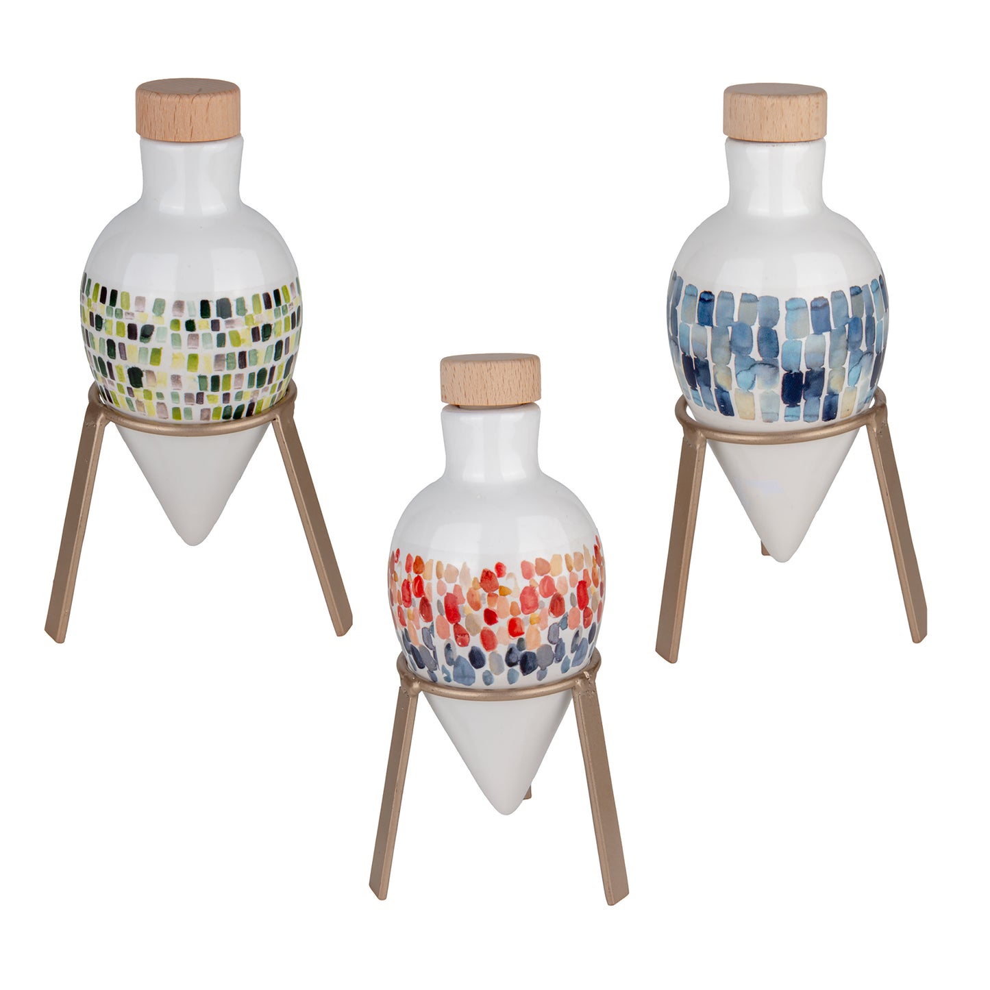 Set 3 oliera goccia con stand