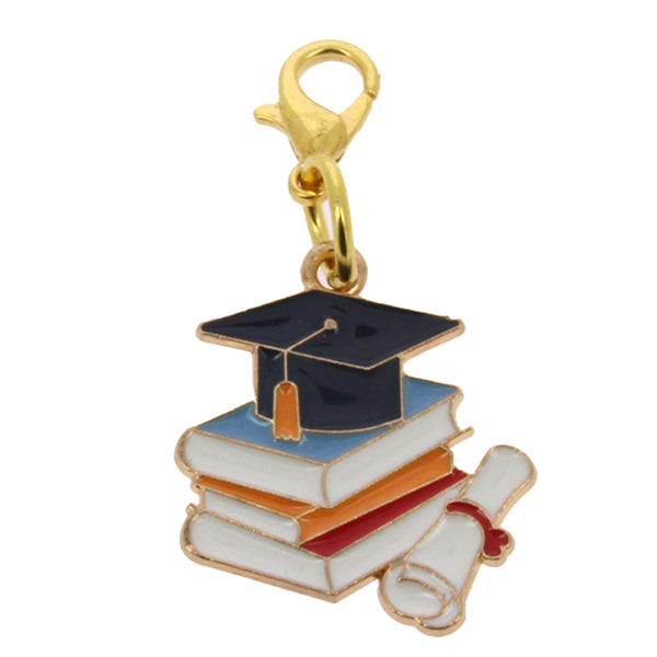 Accessorio laurea ciondolo tocco libri pz 12