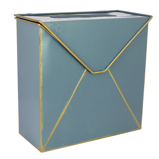 Porta buste grande verde salvia carta da zucchero in metallo