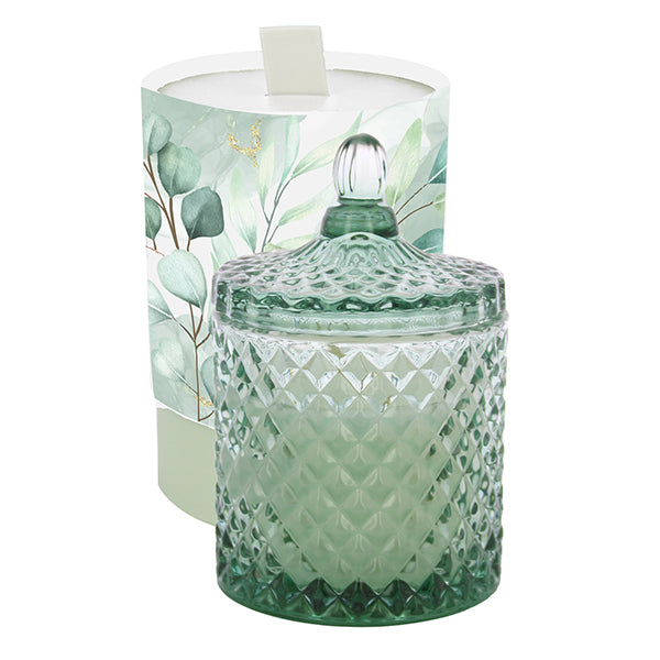 Candela potique vetro diamante verde