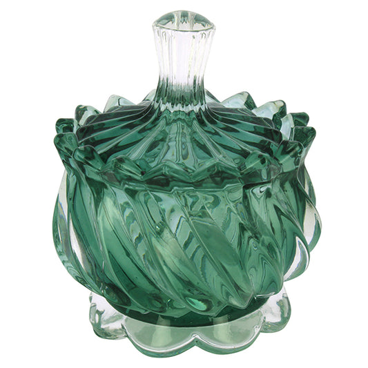 Scatolina vetro vintage deco' verde
