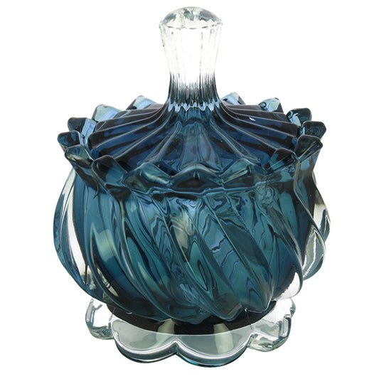 Scatolina vetro vintage deco' blu