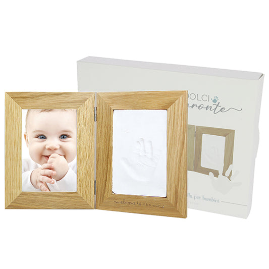 Cornice portafoto con kit argilla per impronta