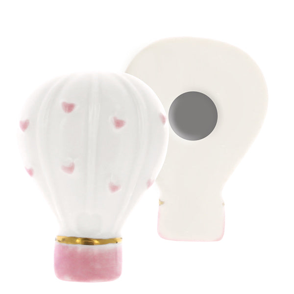 Magnete mongolfiera con cuori rosa pz. 6