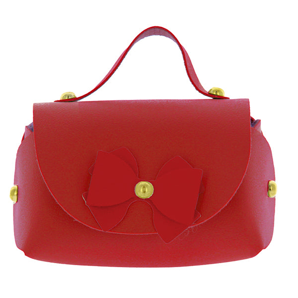 Borsetta in ecopelle con fiocco rosso pz. 6