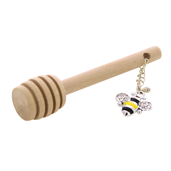 Bastoncino spargi miele in legno con apina pz. 6