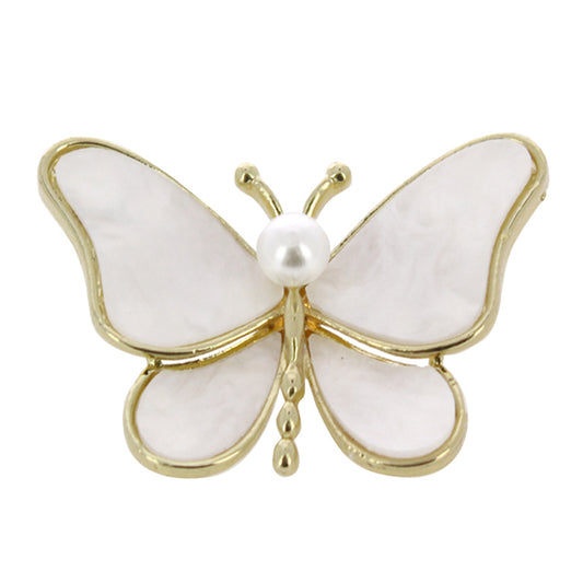Accessorio spilla farfalla bianca perla