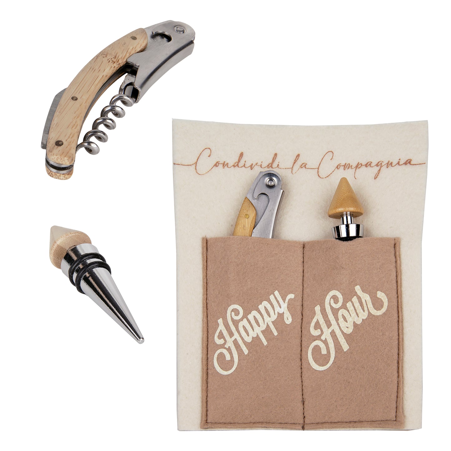 Bomboniera gourmet set vino con custodia