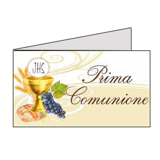 Set 20 Biglietto prima comunione con calice oro