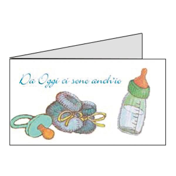Set 20 Biglietti biberon e ciuccio cielo