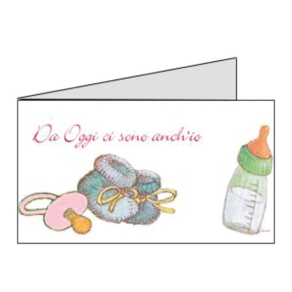 Set 20 Biglietti biberon e ciuccio rosa