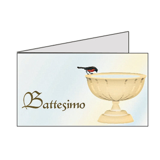 Set 20 Biglietto battesimo con fonte battesimale