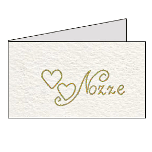 Set 20 Biglietto nozze con cuore avorio