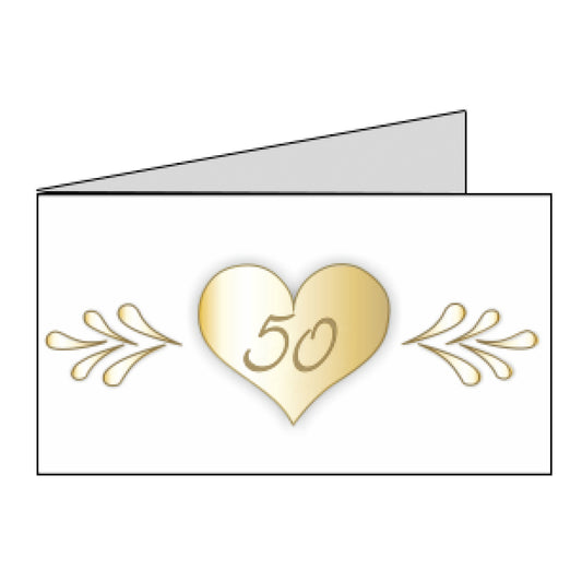 Set 20 Biglietto 50esimo anniversario con cuore oro