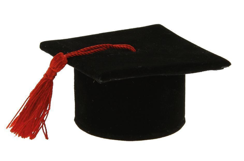 Bomboniera tocco laurea porta confetti in alcantara nero