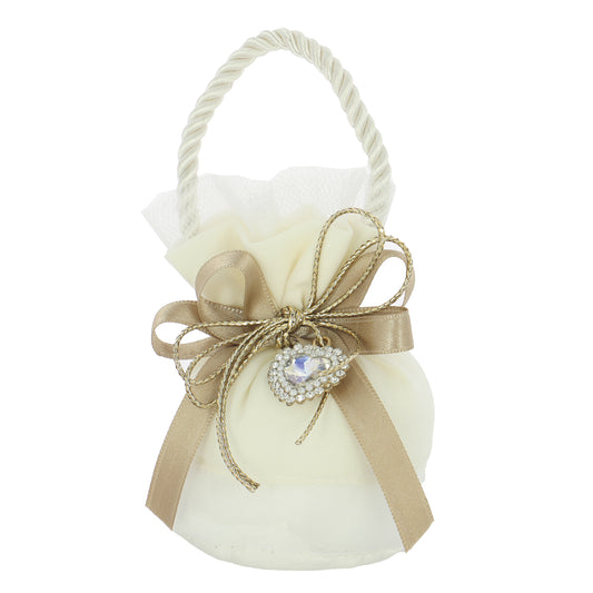 Mini borsetta con base crep panna