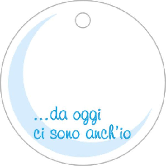 Set 35 Biglietto tag tondo cielo DA OGGI CI SONO ANCH'IO