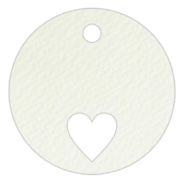 Set 24 Biglietto tag tondo con cuore