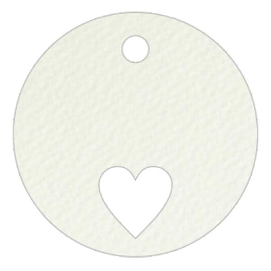 Set 24 Biglietto tag tondo con cuore