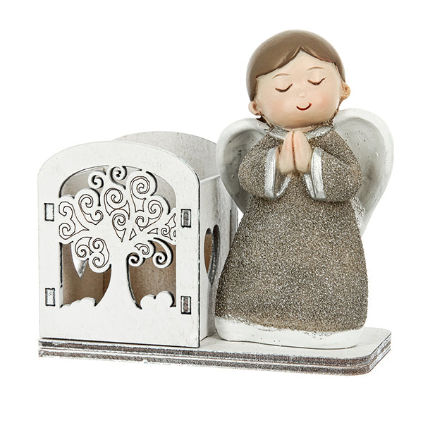 Set 6 angelo in preghiera con porta nuvoletta in tulle e 5 confetti € 3,00