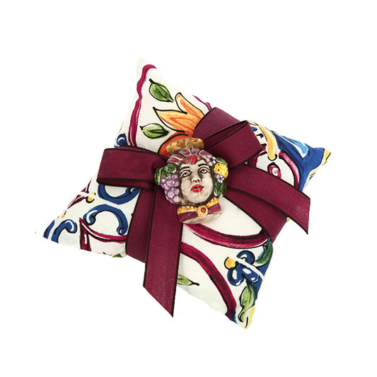 Cuscino cotone fantasia maiolica