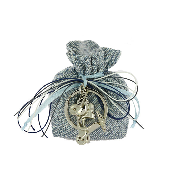 Busta con tirante cotone grezzo blu