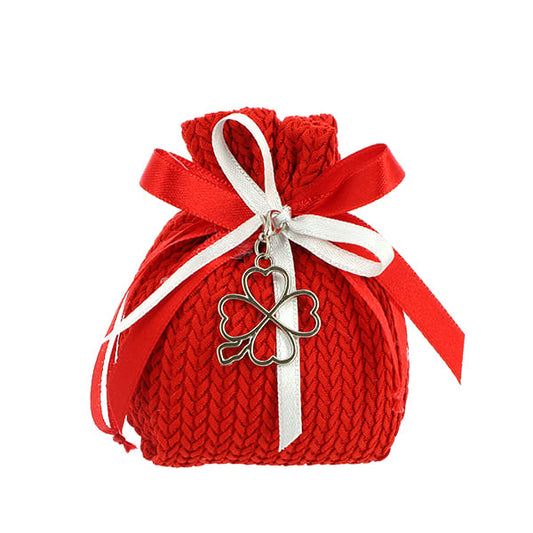 Sacchetto laurea mini busta cotone intrecciato rosso