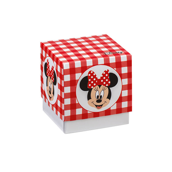 Set 10 scatola cubo media Minnie party rosso