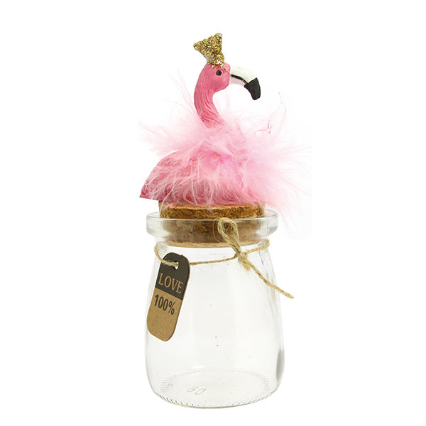 Idee bomboniere originali Barattolo con Flamingo