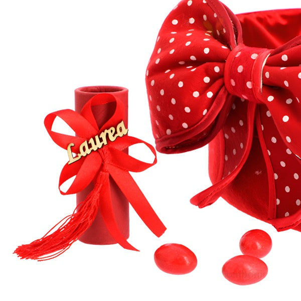 Bomboniera tubo porta confetti con coccarda
