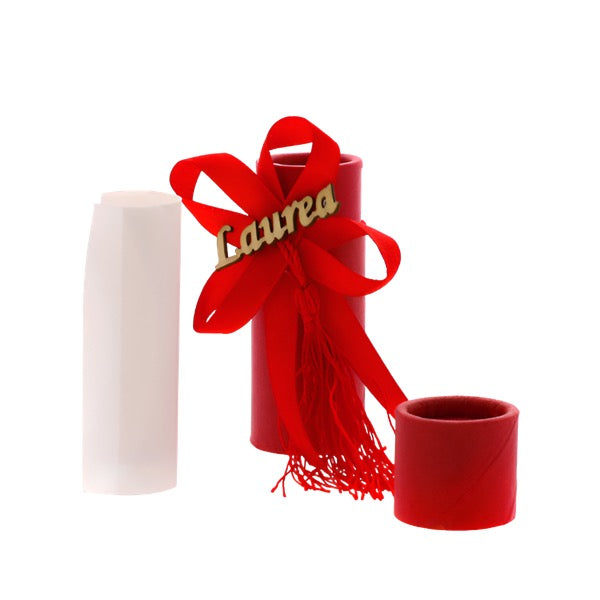 Bomboniera tubo porta confetti con coccarda
