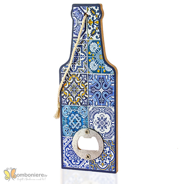 Bomboniera matrimonio apribottiglia maiolica