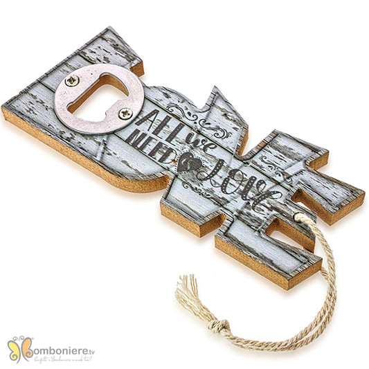 Bomboniera matrimonio apribottiglia love