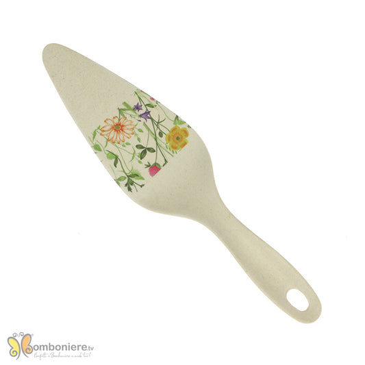 Set 10 paletta torta in bamboo fantasia fiori completo di confezionamento