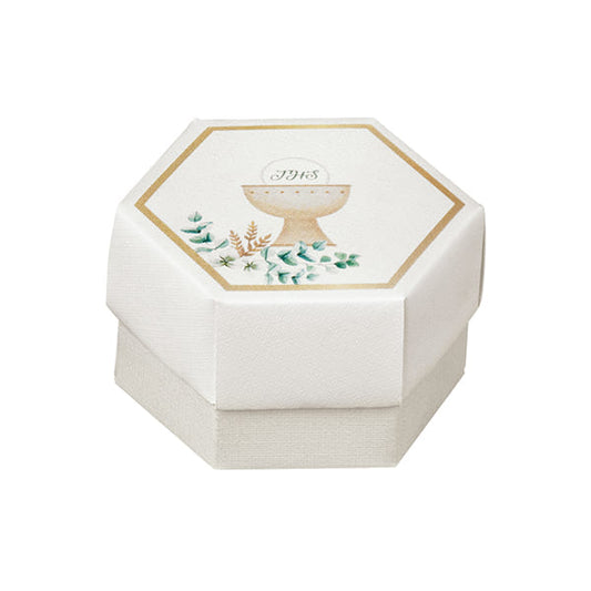 Porta confetti esagono piccolo prima comunione con separatore