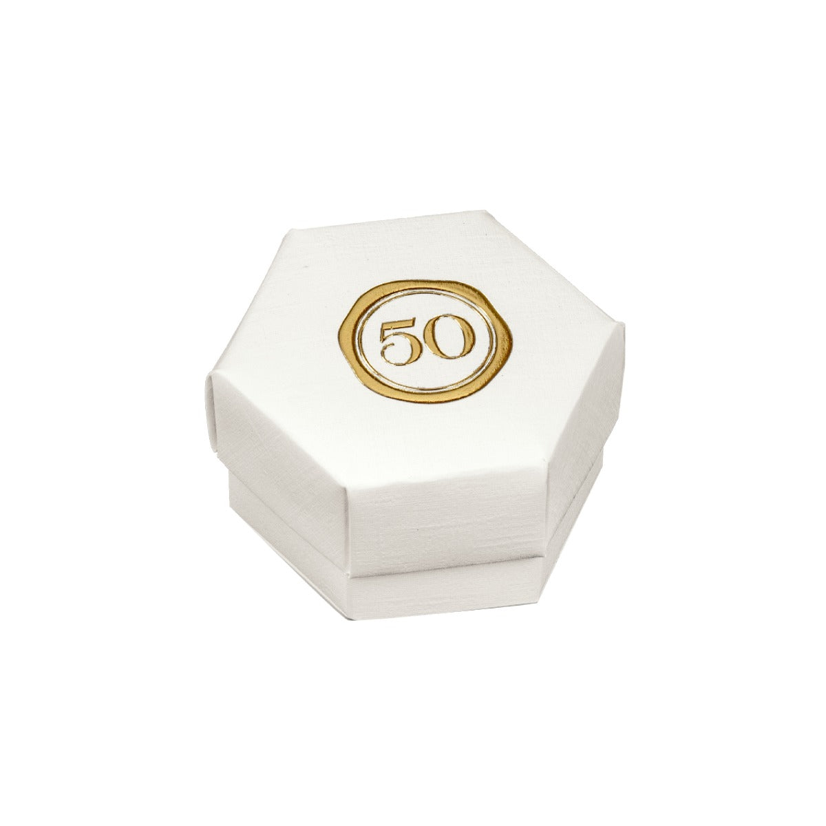 Astuccio porta confetti esagono 50esimo completo