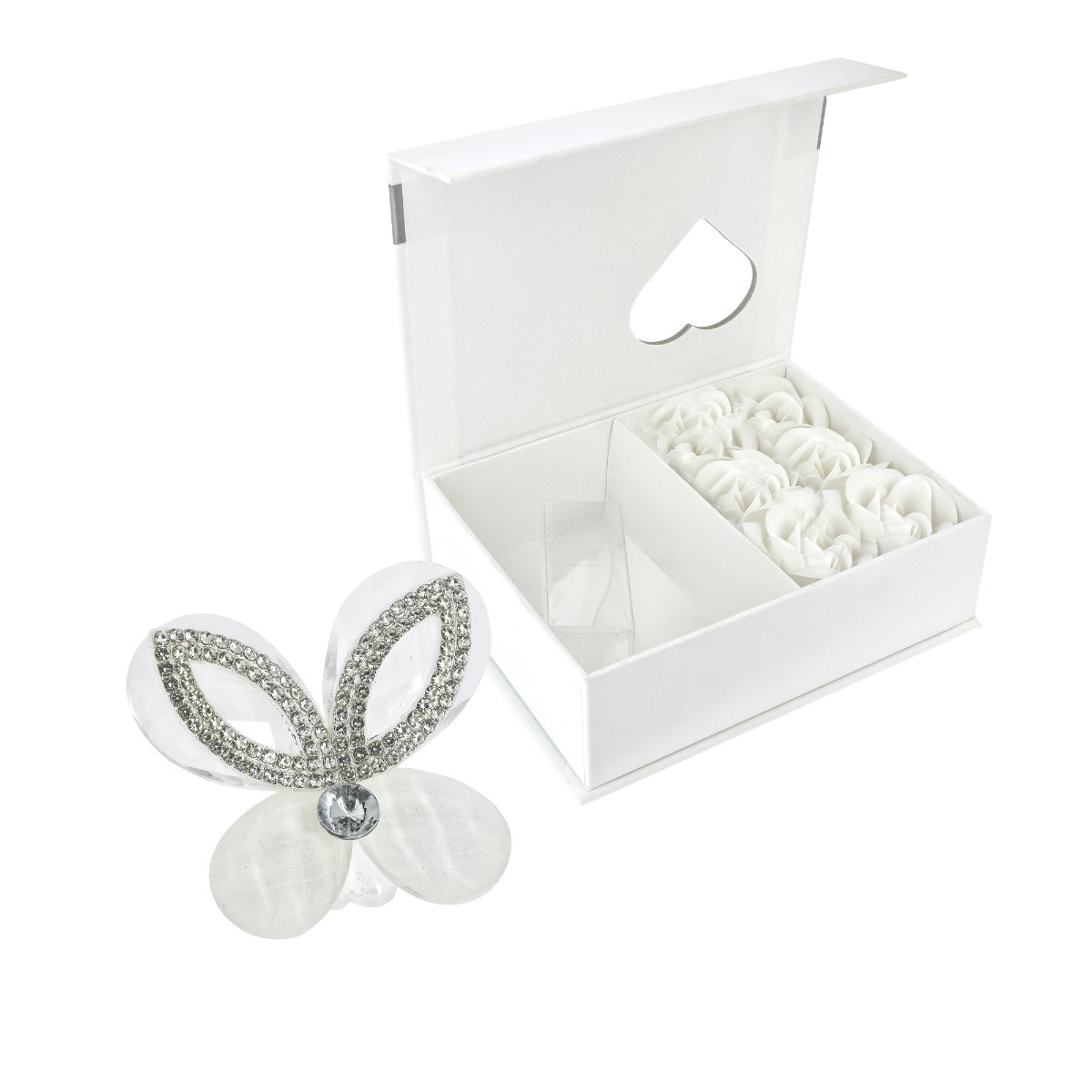 Bomboniera Crilù farfalla bianca con ali strass