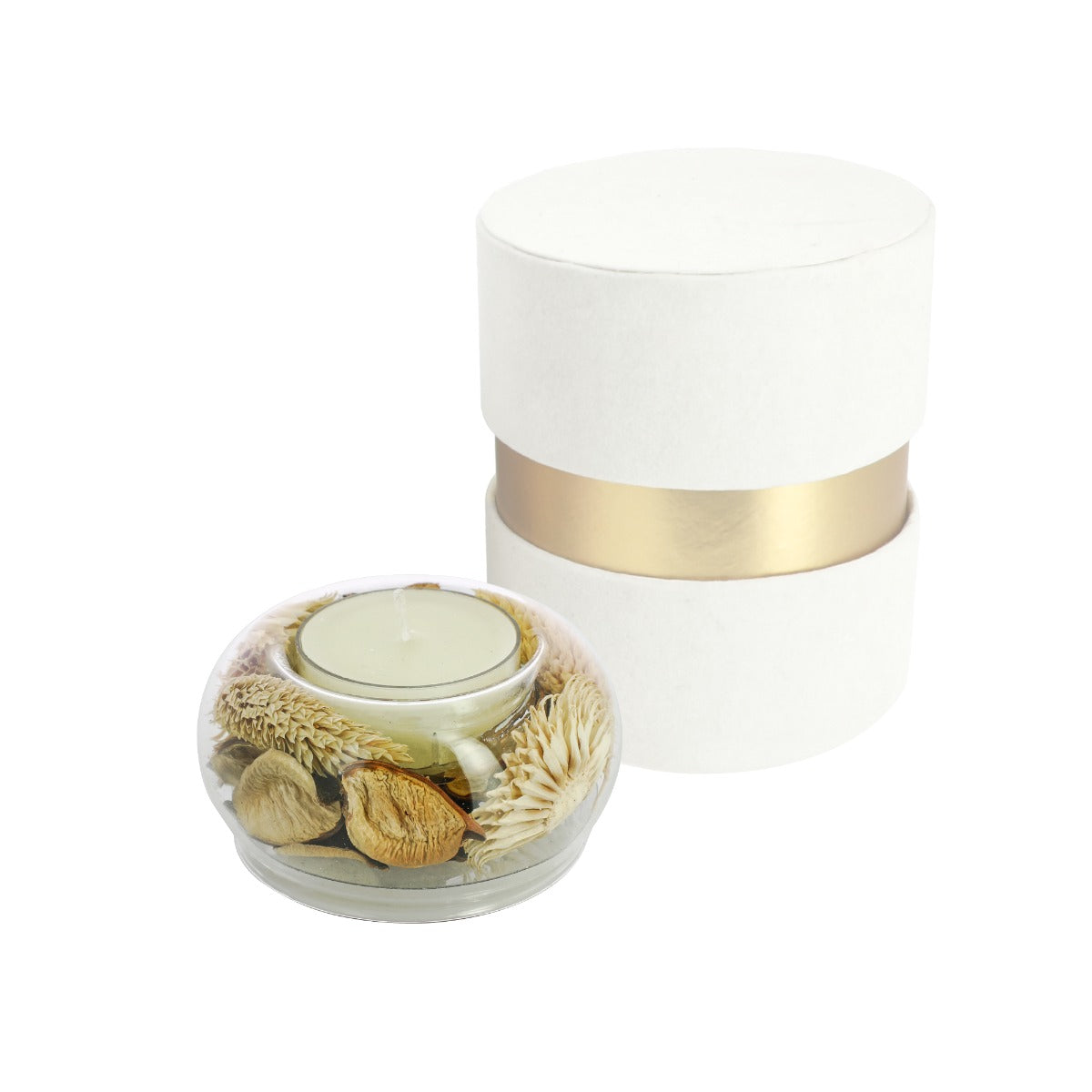 Bomboniera candela ampolla piccola bianca con pot-pourri