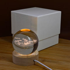 Luce notturna sfera led con sistema solare 3D