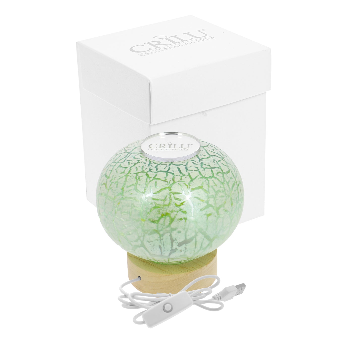 Bomboniera Crilù lampada crackle verde