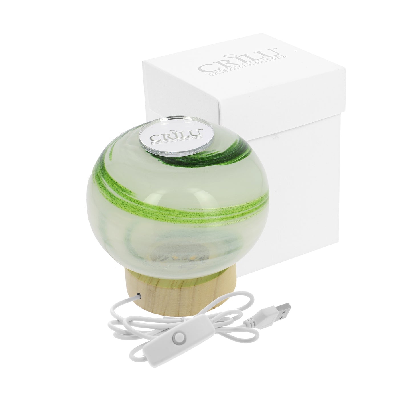 Bomboniera Crilù lampada murano spirale verde