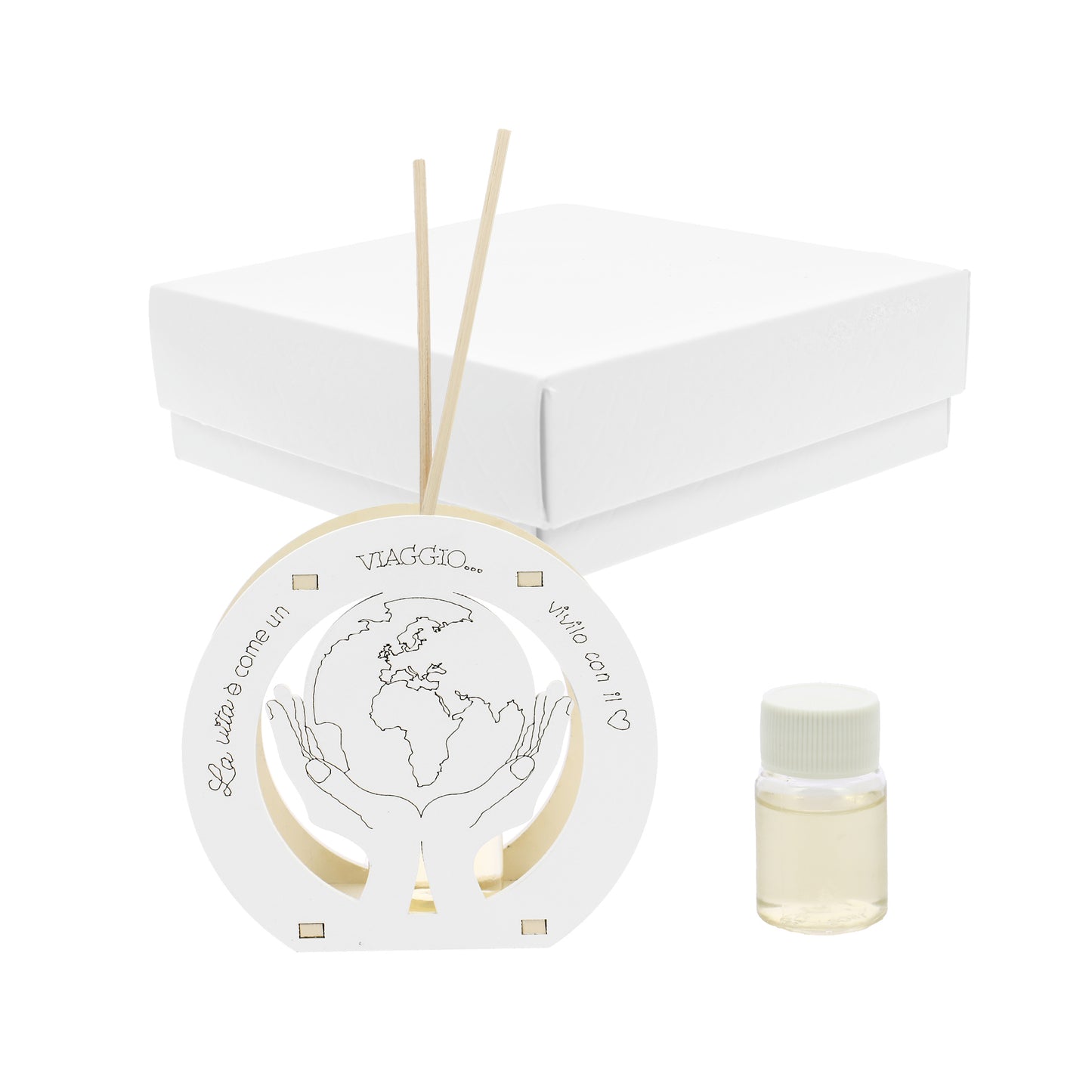 Bomboniera profumatore tondo mani mondo sabbia