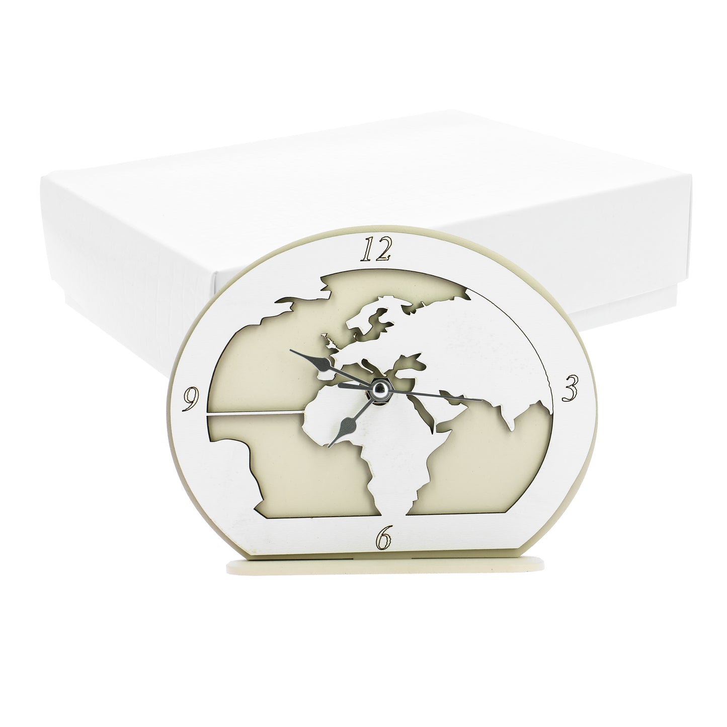 Bomboniera orologio arco sabbia con mondo