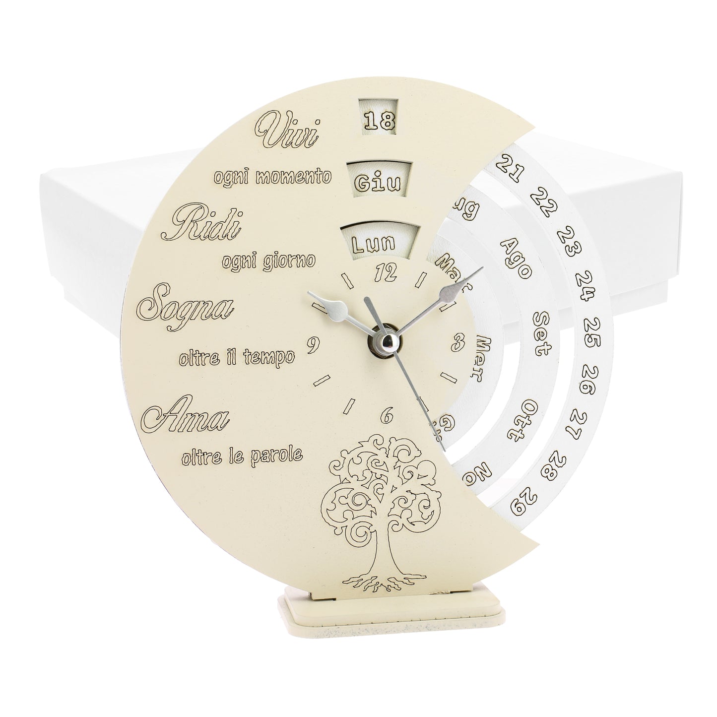 Bomboniera orologio calendario tondo sabbia