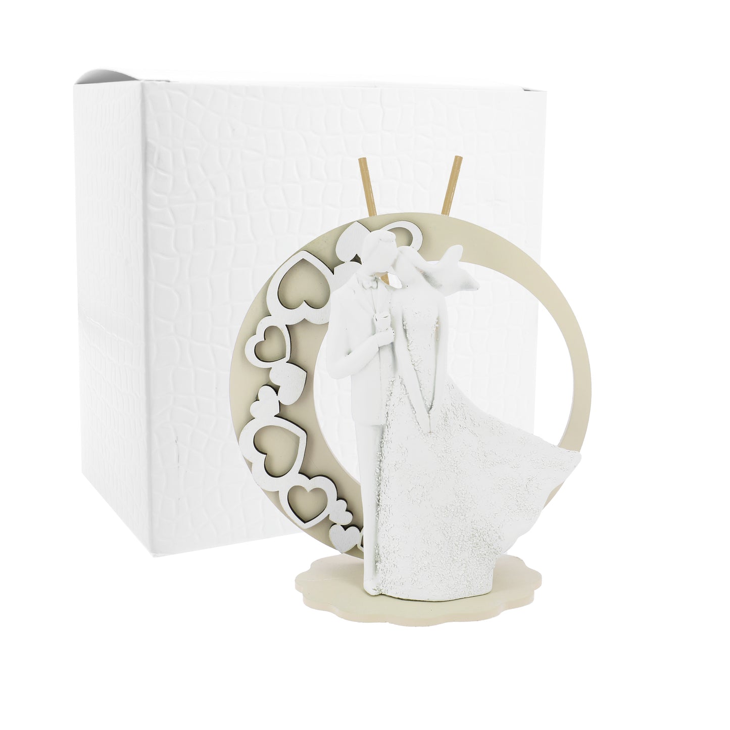 Bomboniera profumatore tondo sabbia con coppia