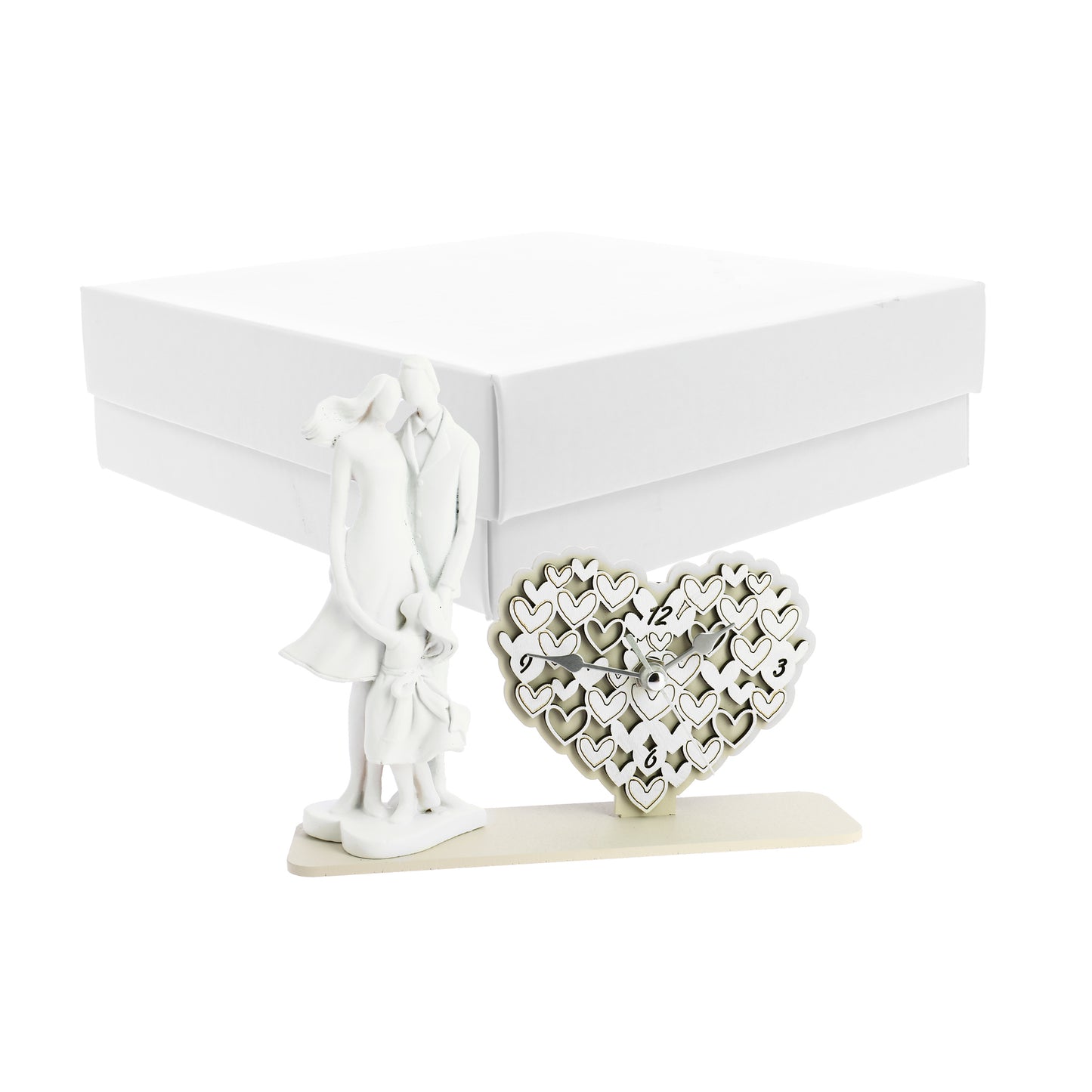 Bomboniera orologio cuoricini family bimba sabbia