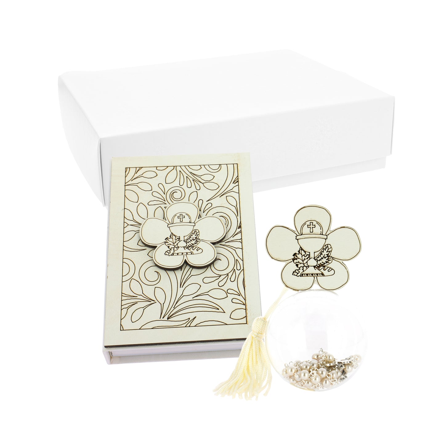 Set vangelo e porta rosarietto fiore calice