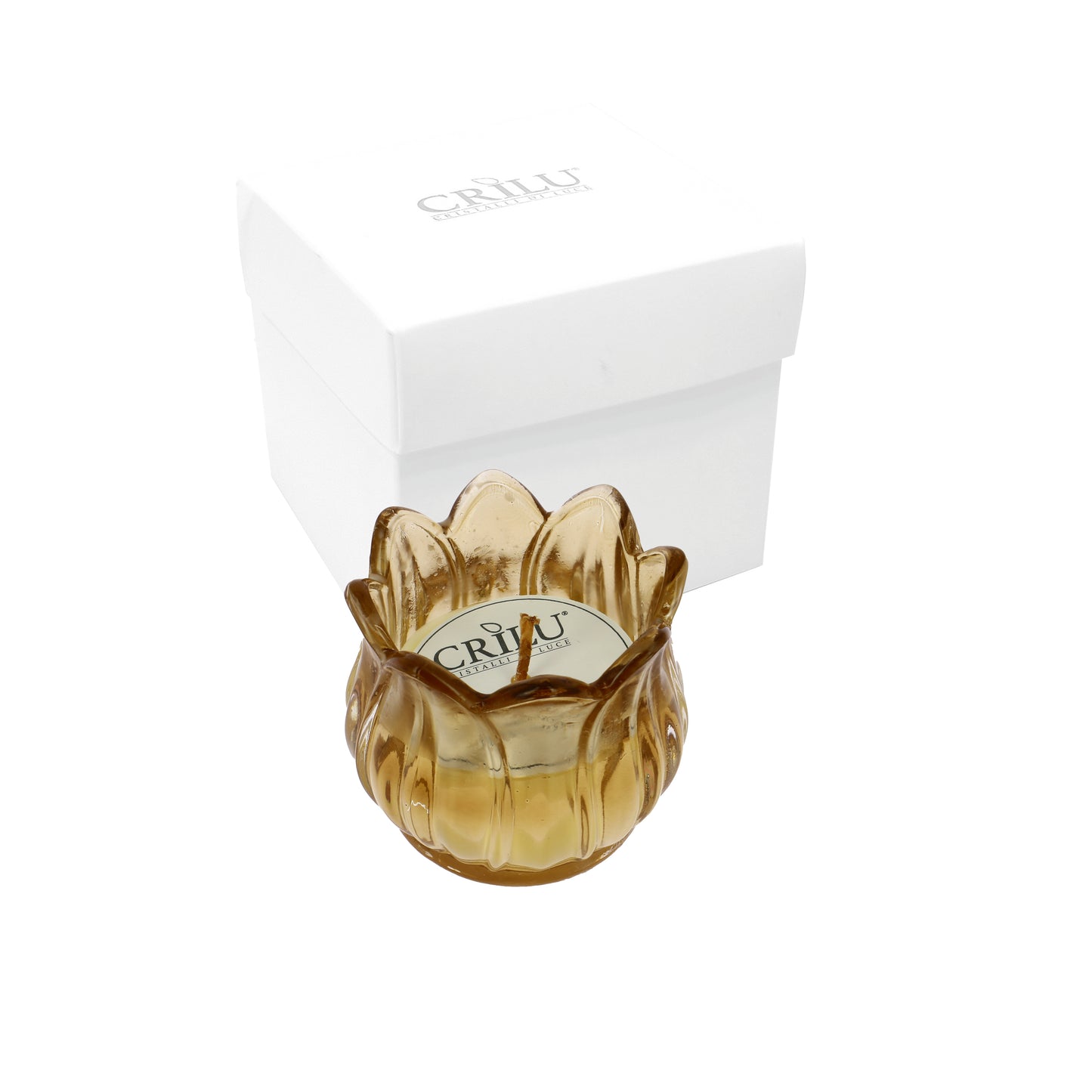 Bomboniera Crilù candela tulipano ambra