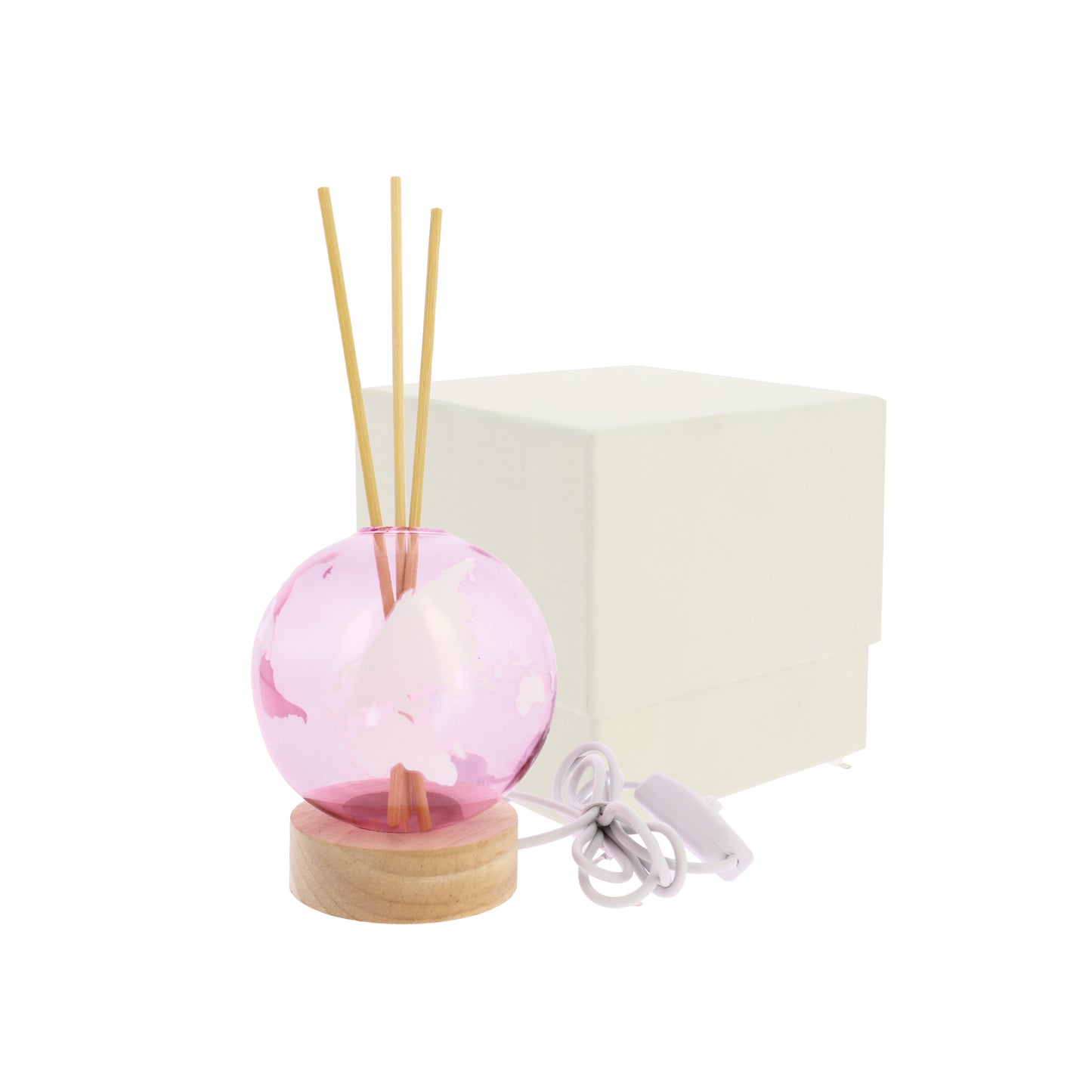 Bomboniera lampada profumatore mappamondo rosa